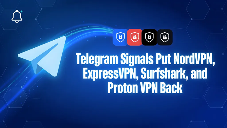 Telegramové signály Put NordVPN, ExpressVPN, Surfshark, a Proton VPN Zpět v centru pozornosti VPN v roce 2026